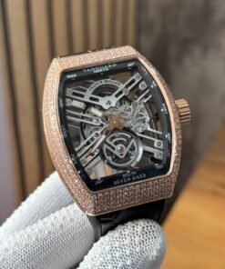 Franck Muller Skeleton Black Rose Gold Diamond ETA