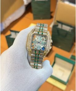 CARTIER SANTOS DIAMOND GOLD GREEN