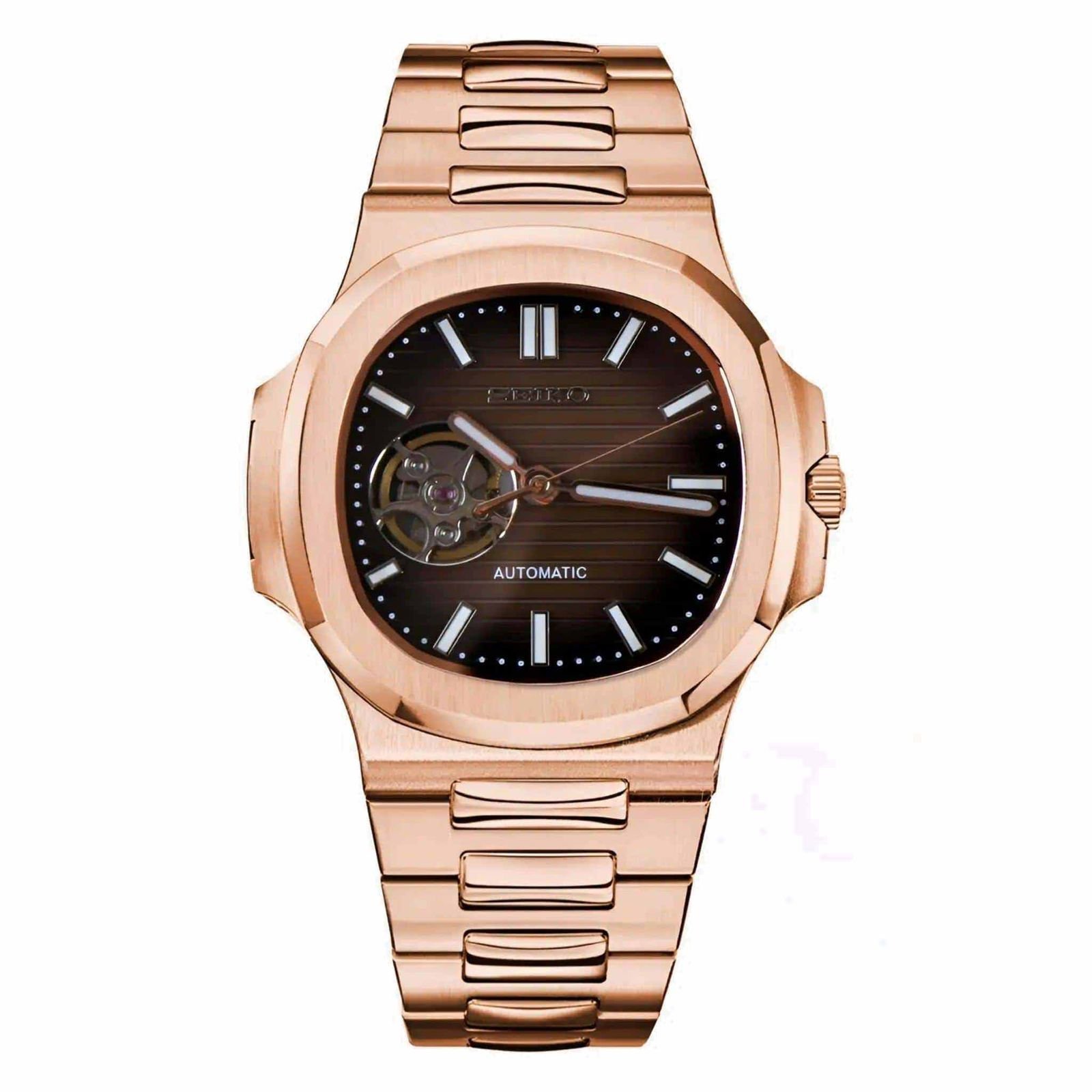 Seiko Automatic Open Heart Mod Watch – Integrated Steel Luxury Edition (Multiple Dial Options) - Image 4