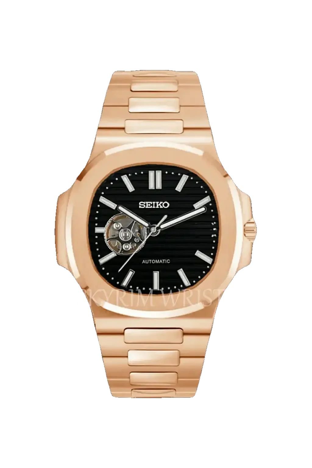 Seiko Automatic Open Heart Mod Watch – Integrated Steel Luxury Edition (Multiple Dial Options) - Image 6