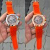 Jacob & Co Ram Mandir Edition Skeleton Dial Orange Strap Watch (Quartz)