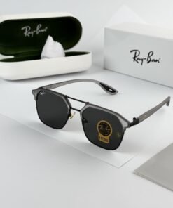 Ray-Ban Scuderia Ferrari Collection RB04 Grey Black Square Sunglasses – Gunmetal Frame / Black Lenses